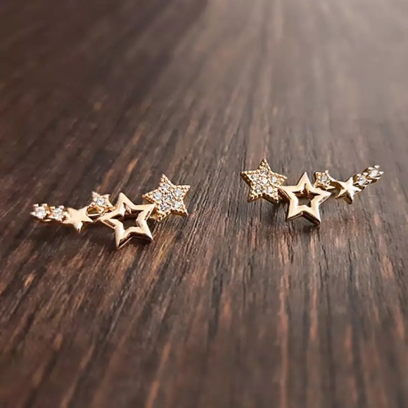 ⚜️[𝟯𝟬%𝗢𝗙𝗙|𝗯𝘂𝗻𝗱𝗹𝗲𝘀 𝟯+]⚜️CZ 18K Constellation Climber Earrings NEW - Picture 2 of 10